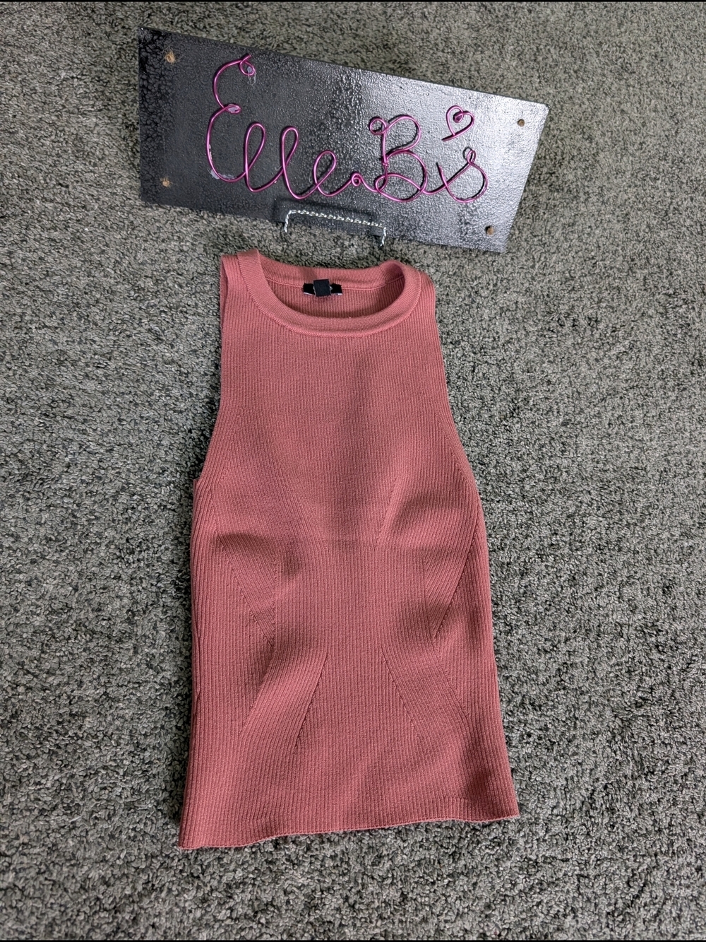 EUC Express Ribbed Bodycon Tank Top - Coral Pink Xs